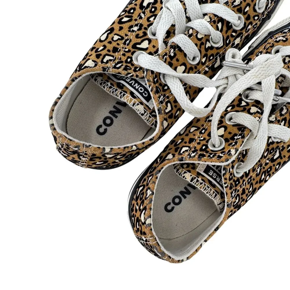 Converse Chuck Taylor All Star Sneakers Unisex M4/W6 Gold White Leopard‎ Print
